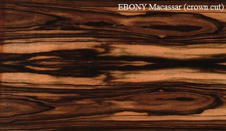 Ebony Macassar Crown Cut Wood Veneer